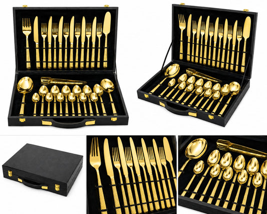 Premium Stainless Steel Cutlery Set with Luxury Storage Case – Complete Dining Set