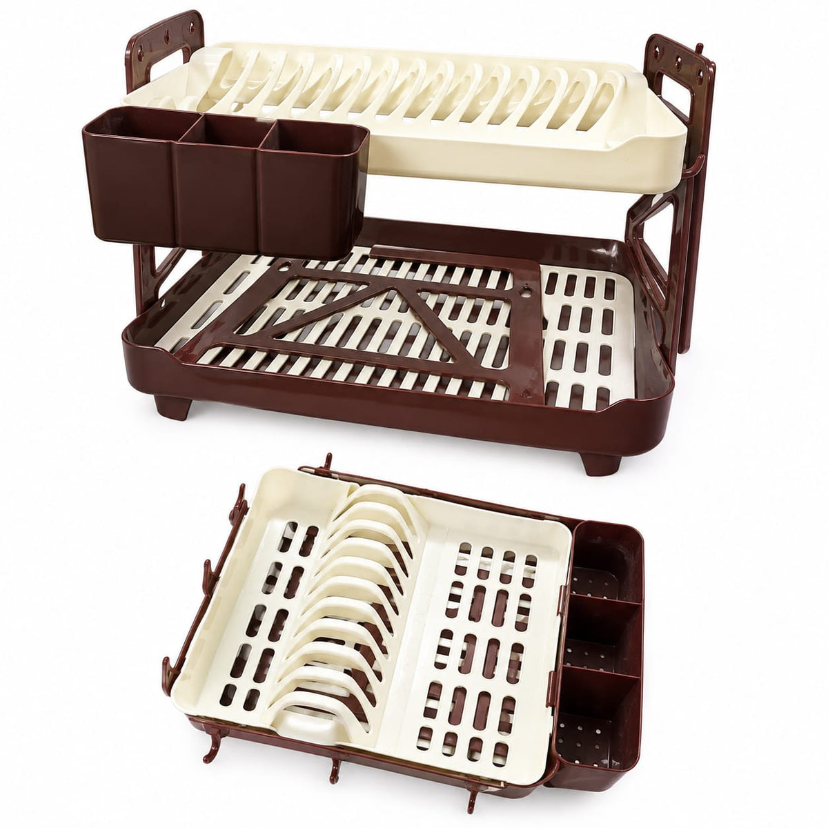 Kitchen Dish Drying Rack with Drainage Tray & Cutlery Holder