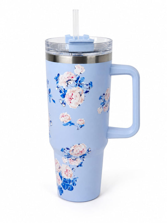 Stainless Steel Tumbler | Handle & Straw