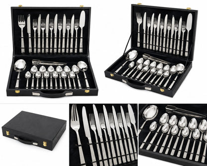 Premium Stainless Steel Cutlery Set with Luxury Storage Case – Complete Dining Set