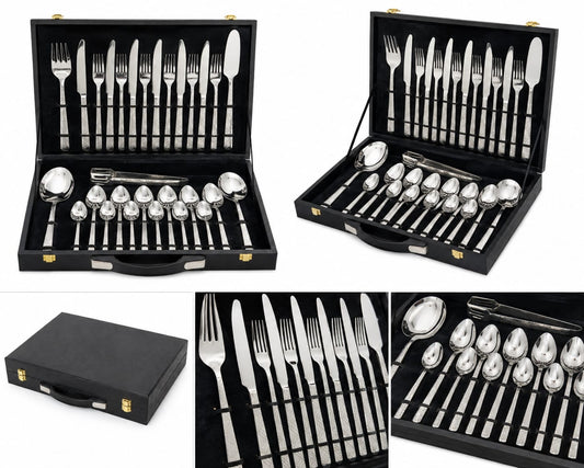 Premium Stainless Steel Cutlery Set with Luxury Storage Case – Complete Dining Set