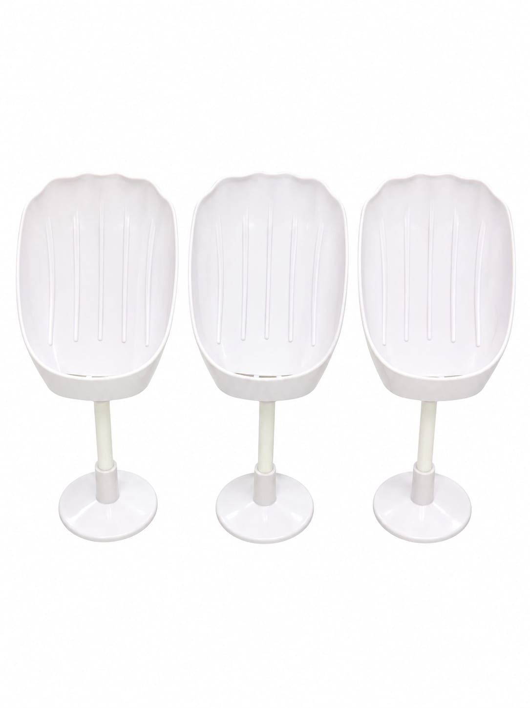3-Piece White Soap Holder Set with Stand